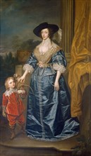Queen Henrietta Maria and the Dwarf Sir Jeffrey Hudson', 17th century