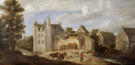 View of the Artist's House De Dry Token near Perck', c1663-c1690
