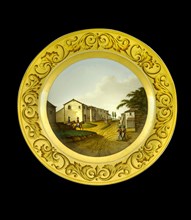 Dessert plate depicting the British headquarters at Vimeiro, Portugal, 1808 (1810s)