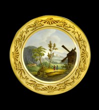 Dessert plate depicting the battlefield of Roleia (Rolica), Portugal, 1810s