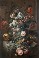 Flower Piece with Variegated Tulips', 1721