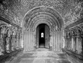 Interior of the north porch of Southwell Minster, Nottinghamshire, c1860-c1922