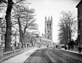 Bell tower of Magdalen College, Oxford, Oxfordshire, 1885