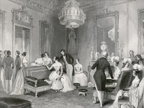 Interior of the Yellow Drawing Room, Buckingham Palace, London, 1840