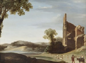 Landscape with Classical Ruins and Figures', c1630