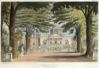Principal front of Chiswick House, Hounslow, London, 1823