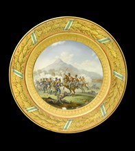 Dessert plate depicting the Battle of Talavera, Spain, 1809 (1818)