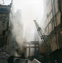 Demolition of a building, London, 1960s