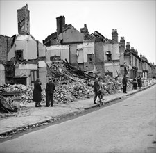 Wartime bomb damage, Highgate Road, Sparkbrook, Birmingham, West Midlands, 29 July 1942