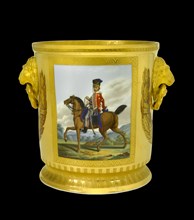 Wine cooler depicting a Hanoverian hussar, 1817-1819