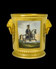 Wine cooler showing a Prussian hussar, 1817-1819
