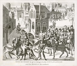 King Richard II confronting the rebels, Peasants' Revolt, London, 1381 (19th century(?)