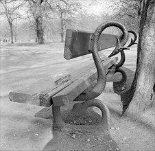 Bench in Kensington Gardens, London, c1945-c1980