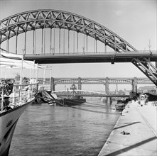 The Tyne Bridges, Newcastle upon Tyne, 1955