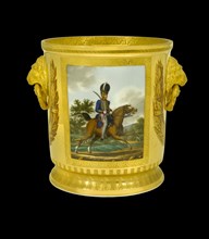 Wine cooler showing an officer of the Royal Horse Artillery, 1817-1819