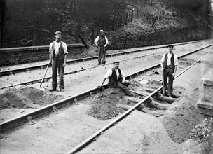 Railway tracklayers at work, Bodmin Road Station, Cornwall, 1901