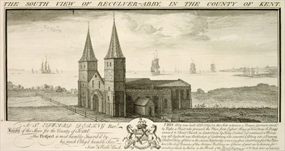 The South View of Reculver-Abbey in the County of Kent', 1735s