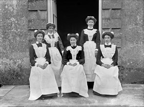 Servants at Biddlesden Park House, Buckinghamshire, c1896-c1920