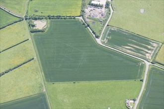 Double ditched enclosure cropmark, near Burgh le Marsh, Lincolnshire, 2015