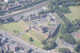 Carlisle Castle, medieval tower keep castle, Cumbria, 2014