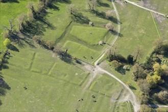 Medieval moat and settlement earthworks, Manor Farm, Great Kimble, Buckinghamshire, 2018