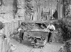 Workmen at Rievaulx Abbey, Rievaulx, Ryedale, North Yorkshire, 1924-1929