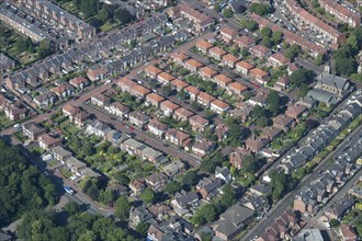 Rows of semi-detached houses, Gateshead, Tyne and Wear, 2015