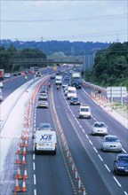 Contraflow system on M27 motorway. Artist: Unknown.