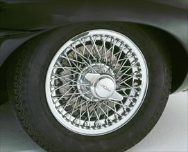 1964 Jaguar  E type 3.8 chrome wire wheel. Artist: Unknown.