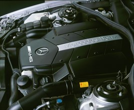 2001 Mercedes Benz CL55 AMG V8 engine. Artist: Unknown.