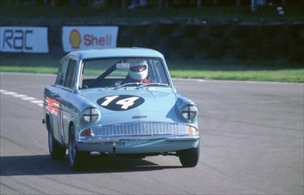 Ford Anglia races at 1998 Goodwood revival. Artist: Unknown.