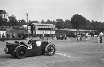 847 cc MG M-type cars at the JCC Members Day, Brooklands, 5 July 1930. Artist: Bill Brunell.