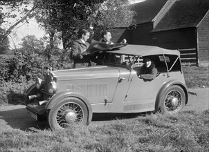 Wolseley Hornet taking part in the Bugatti Owners Club car treasure hunt, 25 October 1931. Artist: Bill Brunell.