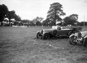Two Bugatti Type 44s taking part in the Bugatti Owners Club gymkhana, 5 July 1931. Artist: Bill Brunell.