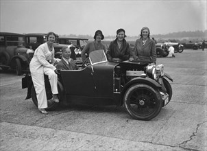 MG M type at Brooklands. Artist: Bill Brunell.