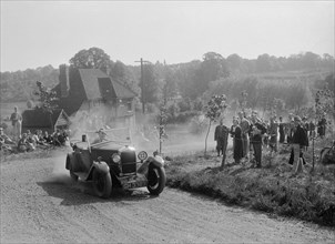 Riley with tourer body, Bugatti Owners Club Hill Climb, Chalfont St Peter, Buckinghamshire, 1935. Artist: Bill Brunell.