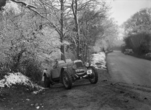 Alvis competing in a motoring trial, late 1930s. Artist: Bill Brunell.