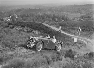 1936 MG PB of R Green taking part in the NWLMC Lawrence Cup Trial, 1937. Artist: Bill Brunell.