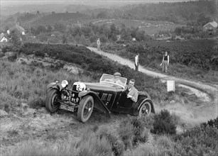 1937 HRG 2-seater sports of WP Uglow taking part in the NWLMC Lawrence Cup Trial, 1937. Artist: Bill Brunell.