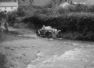 Talbot of A Powys-Lybbe competing in the JCC Lynton Trial, 1932. Artist: Bill Brunell.