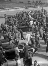 BARC meeting, Brooklands, 1930. Artist: Bill Brunell.