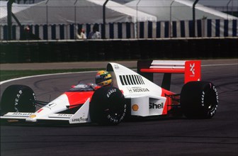 Ayrton Senna in the McLaren MP4-5 at 1989 British Grand Prix, Silverstone Artist: Unknown.