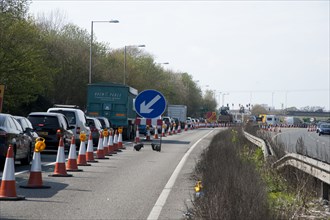 Traffic Jam on A27 roadworks in Sussex near Arundel