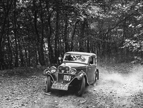 1934 Singer Nine Sports Coupe, Fingle hill Artist: Unknown.