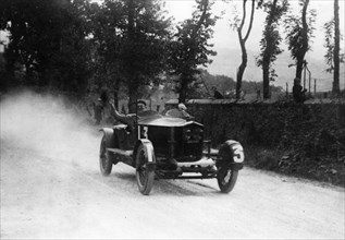 Mathys driving a Bignan in 1925 Coupe George Boillot Boulogne Artist: Unknown.