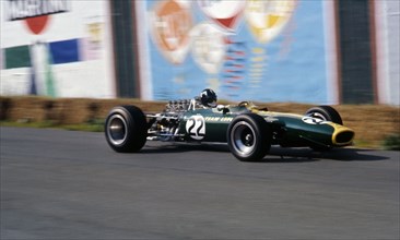 1967 Belgian Grand Prix. Graham Hill in Lotus 49 Artist: Unknown.