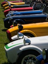 Row of Caterham Sevens at club meeting event