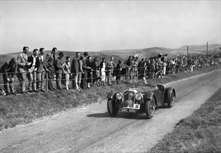 Atalanta of GAT Weldon competing at the Bugatti Owners Club Lewes Speed Trials, Sussex, 1937. Artist: Bill Brunell.