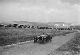 HRG of W Boddy competing at the Bugatti Owners Club Lewes Speed Trials, Sussex, 1937. Artist: Bill Brunell.