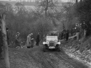 Frazer-Nash Boulogne II of RS Langford competing in the Sunbac Colmore Trial, Gloucestershire, 1933. Artist: Bill Brunell.